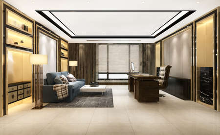 3d rendering luxury business meeting and working room in executive officeの写真素材