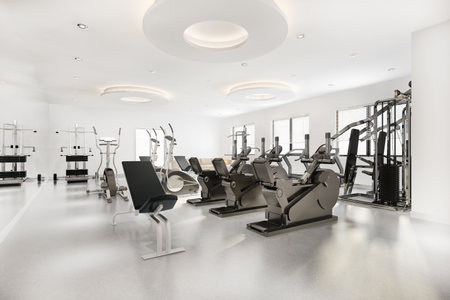 3d rendering modern loft gym and fitnessの写真素材