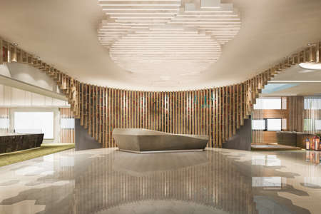 3d rendering modern luxury hotel and office reception and meeting loungeの写真素材