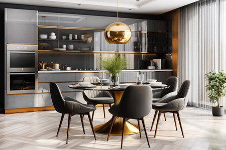 modern luxury kitchen with wood built inの素材