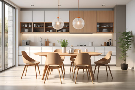 modern luxury kitchen with wood built inの素材