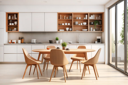 modern luxury kitchen with wood built inの素材