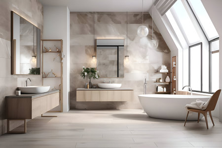 luxury wood and marble toilet and bathroom with built inの素材