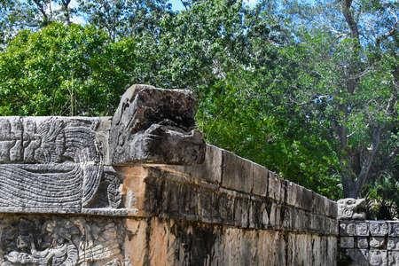 Chichen Itza - Kukulkan's Pyramid - Snake's head