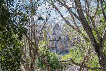 Mayan ruins in the jungle at Uxmal - Mexico