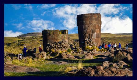 Lagarto chullpa, the most famous Sillustani tomb 6のeditorial素材