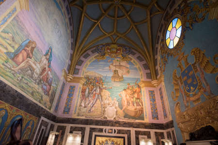 The interior of the Saint Francis Monastery and the  Basilica Cathedral of Lima, otherwise Lima...