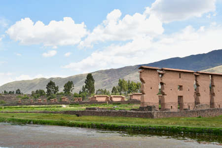 Raqch'i or theTemple ofWiracocha is an Inca archaeological site located south ofCusco.Viracocha was considered by theInca to be the creator deity having emerged from Lake Titicaca to create the worldの写真素材