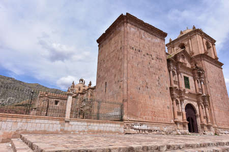 stone church SANTA ISABEL DE PUKARA in the archeological complex of Pukara, Peruの写真素材