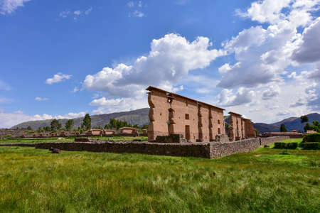 Raqch'i or theTemple ofWiracocha is an Inca archaeological site located south ofCusco.Viracocha was considered by theInca to be the creator deity having emerged from Lake Titicaca to create the worldの写真素材