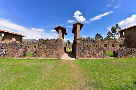 Raqch'i or theTemple ofWiracocha is an Inca archaeological site located south ofCusco.Viracocha was considered by theInca to be the creator deity having emerged from Lake Titicaca to create the worldの写真素材