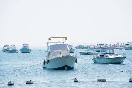 Yachts and ships on the Red SeaThe name comes from the seasonal explosions of the red cyanobacterium...