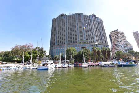 Buildings in the Egyptian capital Cairo view from the Nile the longest river in the world. The most...