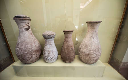 The Egyptian Museum of Antiquities -Cairo- (inside view), contains many important pieces of ancient Egyptian history. It houses the world's largest collection of pharaonic antiquitiesのeditorial素材