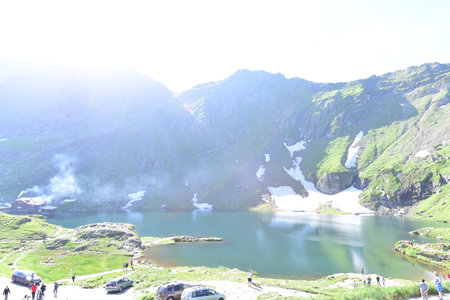Lake BÃ¢lea is a glacial lake located at 2034 m altitude, in the FÄgÄraÈ Mountains, Sibiu County. The dimensions of the lake are: the surface of 46508 m2 and the depth of 11.35 mのeditorial素材