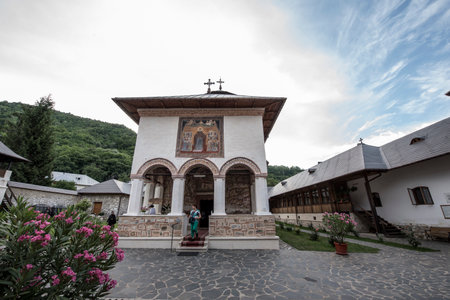 The Polovragi Orthodox Monastery is 500 years old, the first founders are Radu and Patru, the sons of Danciul Zamona, Danciu Paraianu the second founder and the third founder Constantin Brancoveanuの写真素材