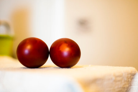 Organic hen Eggs naturally painted in onion leaves according to the tradition of the Romanian...