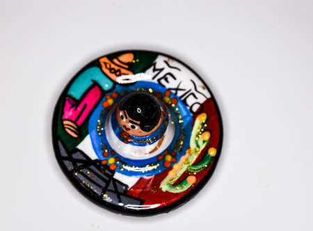 Souvenir representing magnet sombrero Mexico Souvenir representing a brightly colored glass sombrero...