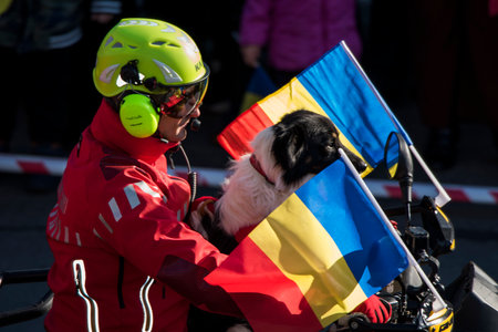 The winner of the 2018 FIFA World Cup in Russia with his dog.のeditorial素材