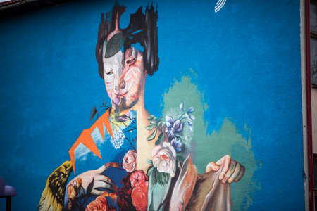 Street art in Prague, Czech Republicの写真素材