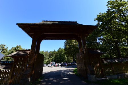 Tourists visit Maramures, Romaniaの写真素材