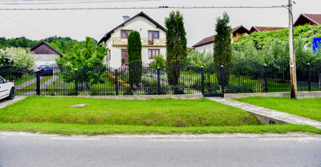 View of a street in the city of Vilnius, Lithuania.の写真素材