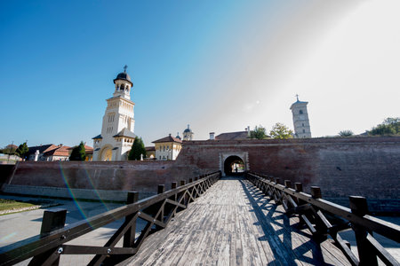 View of the Vilnius Old Town from the bridge, Lithuaniaの写真素材