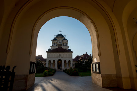 View of the entrance to the Basilica of St. John the Baptist in Bratislava, Slovakia