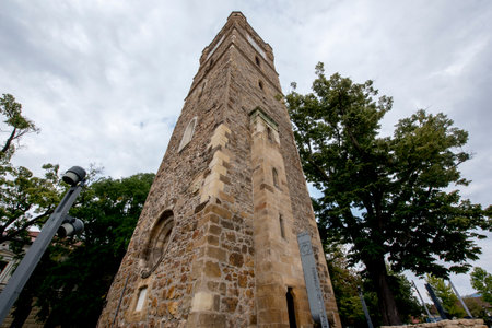 View of the tower of the Church of St. John the Baptist in Baltimoreland.の写真素材