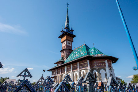 View of the main entrance to the Sapanta Romaniaの写真素材