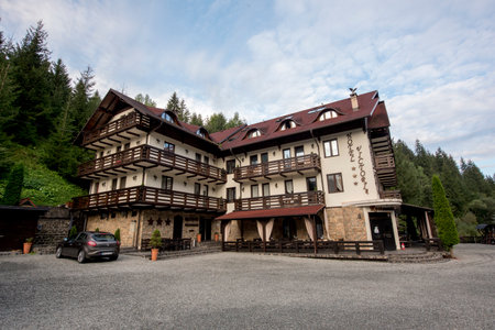 Mountain Resort in the Carpathian Mountains, Ukraine, Europeの写真素材