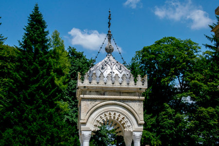Pavilion in the park of Villa Borghese, Rome, Italyの写真素材