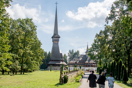 Tourists visit the old church in Kolobrzeg in Poland
