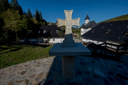 The cross on the top of the church in the Carpathians