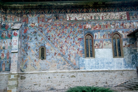Mosaic on the walls of the Monastery of St. John the Baptist in Rovinj, Croatia