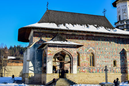 The main entrance to the monastery in Kolobrzeg.の写真素材