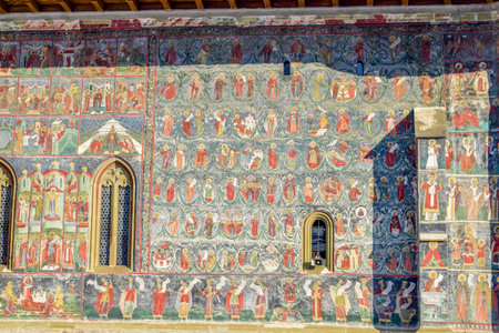 Mosaic on the wall of the Church of the Transfiguration of Christ in Zagreb, Croatiaの写真素材