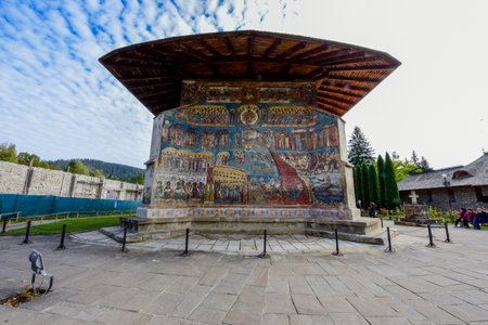 Mosaic on the walls of the Cathedral of St. John the Baptist in the city ofの写真素材