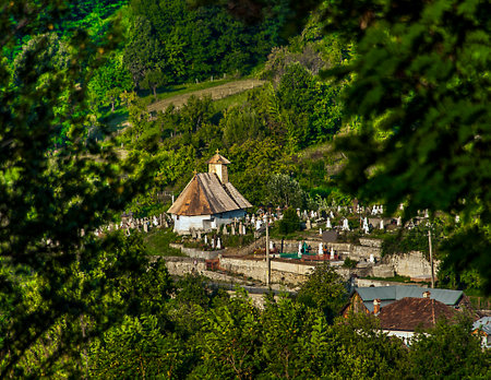 Village in the Carpathian Mountains, Transylvania, Romagnaの写真素材