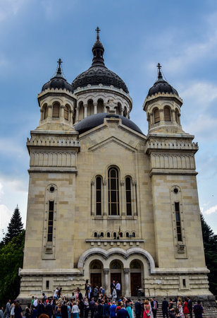 Basilica of the Sacred Heart of Jesus in Montblanc, Franceの写真素材