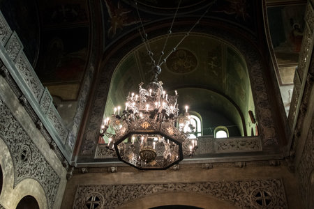 Interior view of the Basilica of the Holy Sepulcher in Jerusalem, Israel