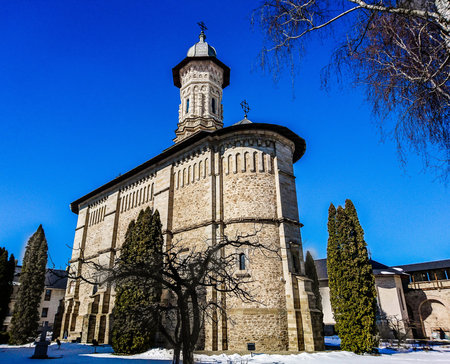 Benedictine abbey of Santa Maria della Valtellina in winter