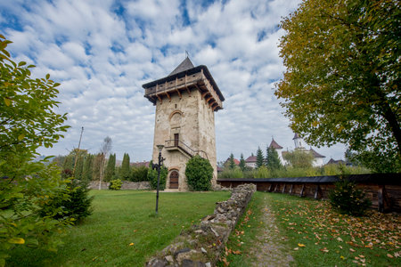 Tower of the medieval castle in Kamianets-Podilsky, Ukraineの写真素材
