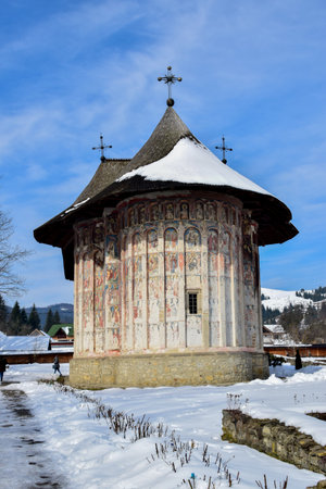 Church of St. Mary Magdalene in Piatra Craiului Romaniaの写真素材