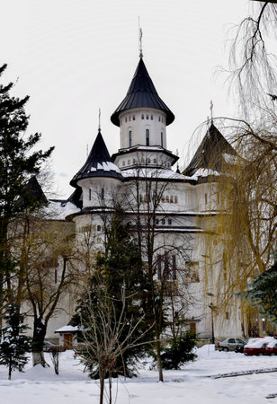 Tower of the Pskov Kremlin in winter, Pskov, Russia
