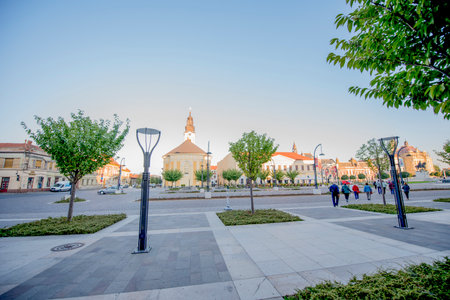 Vilnius Old Town Square in Vilnius, Lithuaniaの写真素材