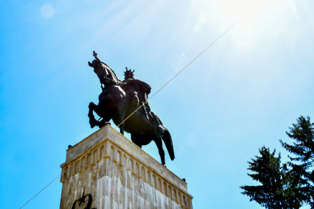 Statue of King Vladimir the Great in the city of Varna, Bulgariaの写真素材