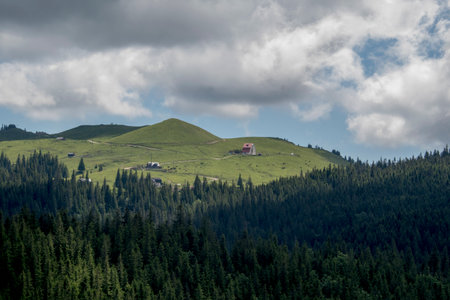 Mountain landscape in Carpathian Mountains, Transylvania, Romagna