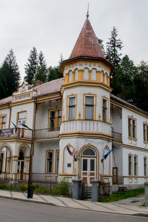 Old building in the old town of Carpathians, Ukraine.の写真素材