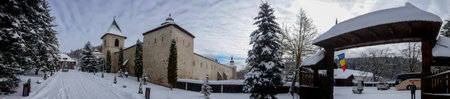 Panoramic view of the medieval castle of Visegrad, Slovakia